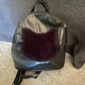 Black Mini Leather Backpack